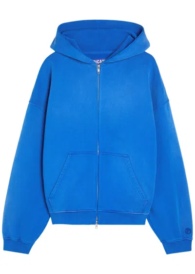 Picante Everyday Hooded Zip-up Cotton Sweatshirt In Blue