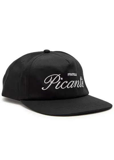 Picante Fratelli Logo-embroidered Cotton Cap In Black