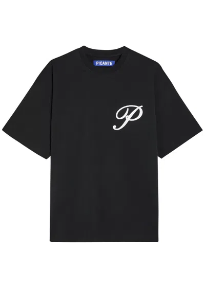 Picante Gallery Logo Cotton T-shirt In Black