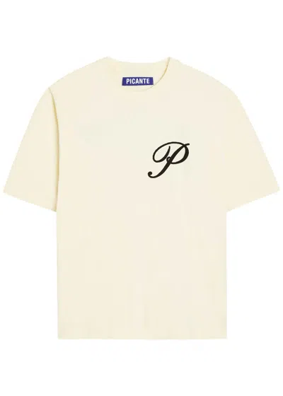 Picante Gallery Logo Cotton T-shirt In Neutral