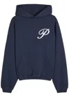 Picante Gallery Logo Hooded Cotton Sweatshirt In Blue