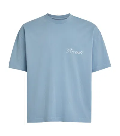 Picante Organic Cotton Tailor Logo T-shirt In Blue