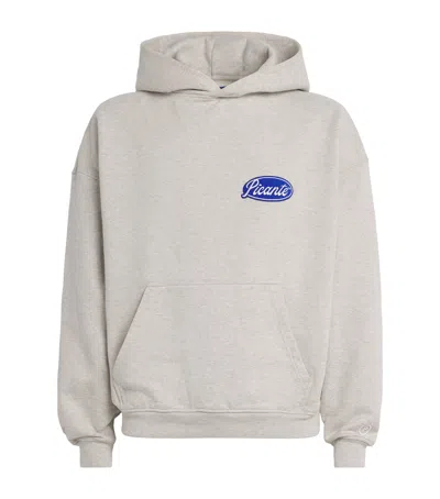 Picante Organic Cotton Vintage Logo Hoodie In Gray