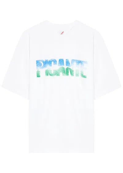 Picante Peace Printed Cotton T-shirt In White