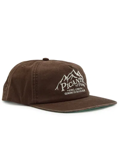 Picante Peaks Logo-embroidered Cotton Cap In Brown