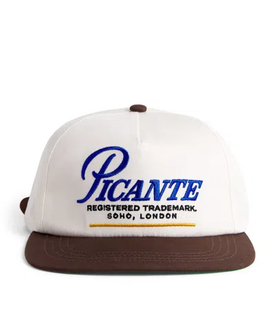Picante Record Crew Embroidered Cotton Cap In White