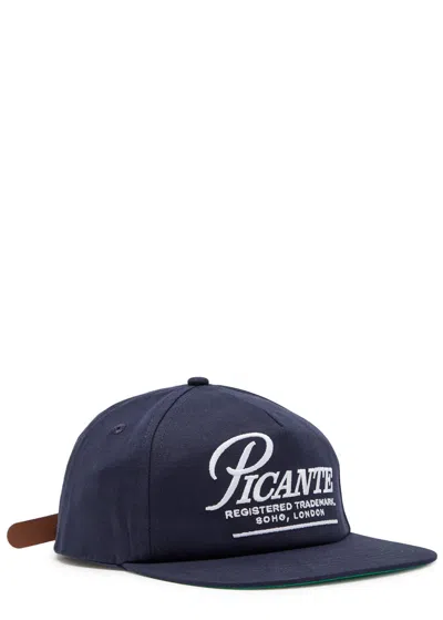 Picante Record Crew Embroidered Cotton Cap In Navy