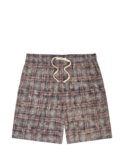 Picante Rocco Check-pattern Drawstring Shorts In Brown