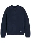 Picante Shaggy Logo-embroidered Cotton-blend Polo Jumper In Blue