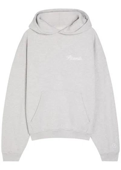 Picante Tailor Embroidered Hooded Cotton Sweatshirt In Gray