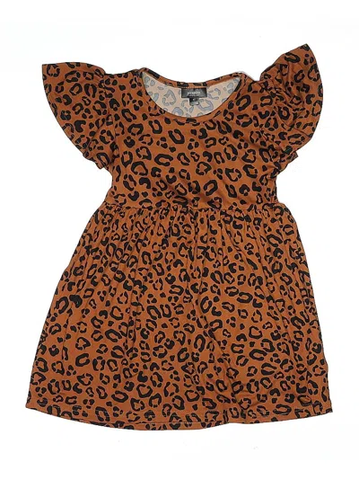 Pre-owned Picapino Kids' Short Sleeve Top Orange Ruffles Neckline Tops