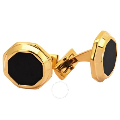Picasso And Co 18kt Yellow Gold Plated Cufflinks In Black / Gold / Ink / Yellow