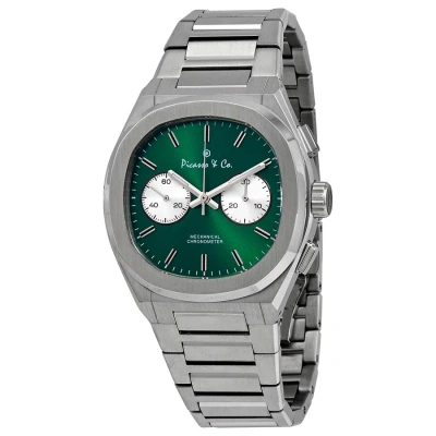 Picasso And Co Chairman Ii Chronograph Hand Wind Green Dial Men's Watch Pwch2grss In Metallic