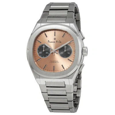 Picasso And Co Chairman Ii Chronograph Hand Wind Men's Watch Pwch2slss In Black / Salmon