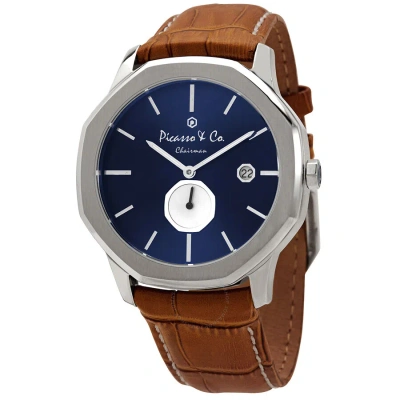Picasso And Co Chairman Quartz Blue Dial Men's Watch Pwchbl001 In Brown