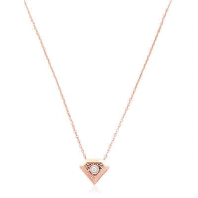 Pre-owned Picasso And Co Ladies 18k Rose Gold 0.032 Ct Diamond Cut Dancing Pendant In Check Description
