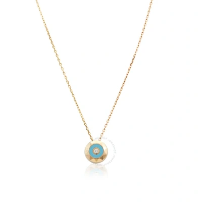 Picasso And Co Ladies 18k Yellow Gold 0.032 Ct Round Cut Diamond Pendant In Gold / Gold Tone / Turquoise / Yellow