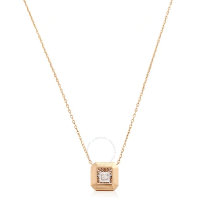 Picasso And Co Ladies 18k Yellow Gold 0.032 Ct Square Cut Dancing Diamond Pendant Necklace In Gold / Gold Tone / Yellow