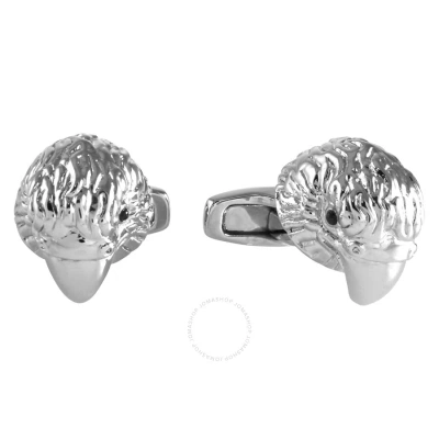 Picasso And Co Rhodium Plated Falcon Cufflinks In Brass / Ink / Rhodium