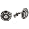 Picasso And Co Round Stainless Steel/black Laquer Cufflinks In Black
