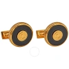 Picasso And Co Stainless Steel Cufflinks- Gold/black In Gold