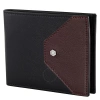 PICASSO AND CO PICASSO AND CO TWO TONE LEATHER WALLET- BLACK/BURGUNDY