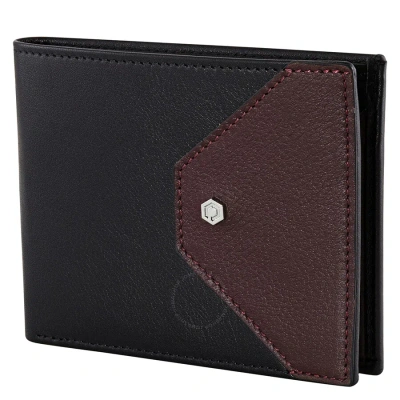 Picasso And Co Two Tone Leather Wallet- Black/burgundy