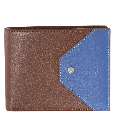 Picasso And Co Two-tone Leather Wallet- Tan/blue In Brown