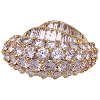 Pre-owned Picchiotti 18 Karat Yellow Gold And 3.87 Carat Diamond Cocktail Ring