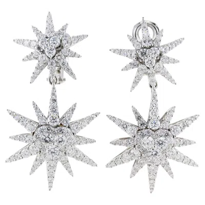 Pre-owned Picchiotti Diamond Star Drop Earrings In Multi