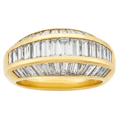 Pre-owned Picchiotti Diamond Three Row Baguette Band Ring In Multiple