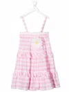 Piccola Ludo Gingham-check Print Dress In 粉色