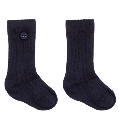 Piccola Speranza Babies' Boys Navy Blue Socks In Black