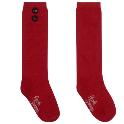 Piccola Speranza Babies' Girls Red Cotton Socks