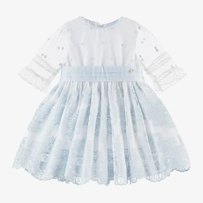 Piccola Speranza Babies' Girls White Embroidered Tulle Dress