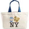Piccoliny Mini Ny Graphic Tote In Brown