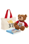 Piccoliny Tote, Book And Teddy Bear Stuffed Animal Set