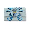 Pick Happy Women's Blue / Silver Chinese Blue Monkey Hand Beaded Clutch Bag In Blue/silver