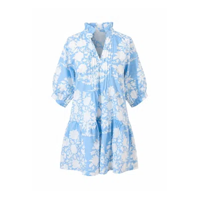 Pick Happy Women's Chloe Mini Dress With Pintuck Tree Babyblue In Blue