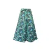 Pick Happy Women's Cotton Wide Pants Banana Leaf Print Green In Green
