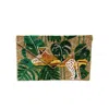Pick Happy Women's Gold / Green Leopard Hand Beaded Clutch Bag Gold Green In Multi