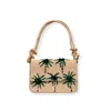 Pick Happy Women's Green / Neutrals Handbeaded Knot Bag Green Palm Tree In Green