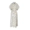 Pick Happy Women's Half Sleeve Cotton Kimono With Tassels, Handblock Evil Eye White Gold In White