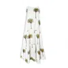 Pick Happy Women's Neutrals Pintuck Maxi Cotton Dress Green Palm Tree Polka Dots Ivory In Green/white