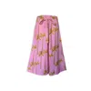 Pick Happy Women's Pink / Purple Cotton Wide Pants Pink Paradise Palm Tree Print In Pink/purple