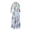 Pick Happy Women's Pink / Purple / White Botanica Maxi Dress Cotton Floral Mocha In Pink/purple/white