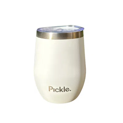 Pickle Picnics Ceramic Lined Insulated Drinks Tumbler - For The Love Of White In Neutral