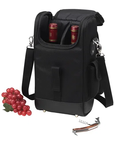 Picnic At Ascot 2-bottle Cooler Tote In Black
