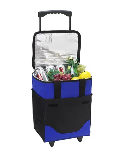 Picnic At Ascot 32-can Collapsible Rolling Cooler In Blue