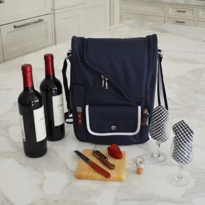 Picnic At Ascot Bordeaux Wine And Cheese Picnic Set In Navy
